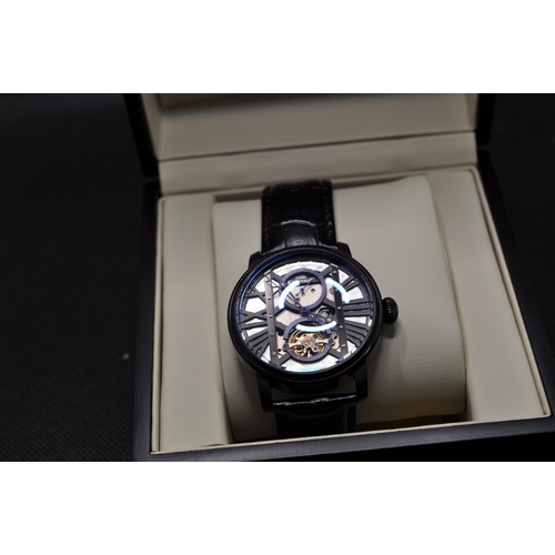 117 - Thomas Earnshaw wristwatch ES-8095-05, Westminster Brunel automatic in black, as new with box and bo... 