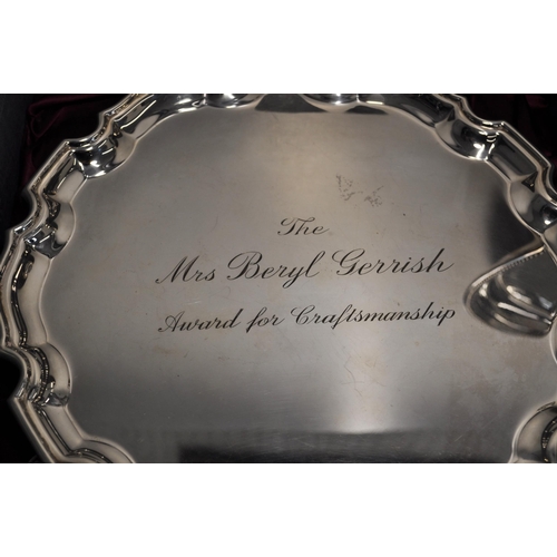 121 - WI interest, a collection of three award trays to include the Mrs Beryl Gerrish award for craftmansh... 