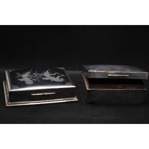 131 - Antique  cigarette box with linier engine turned design and monogram to top, c.1911 by  William Comy... 