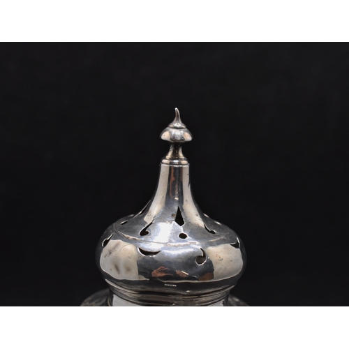 147 - A silver and cut glass sugar sifter by Arthur Cook hallmarked Birmingham c.1903