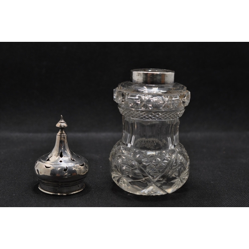 147 - A silver and cut glass sugar sifter by Arthur Cook hallmarked Birmingham c.1903