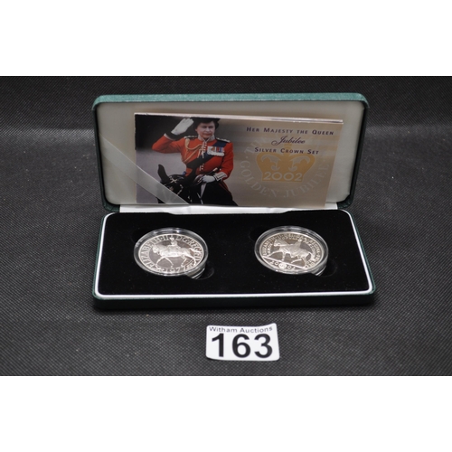 163 - Her Majesty the Queen 2002 Jubilee Silver Crown boxed Set, with literature