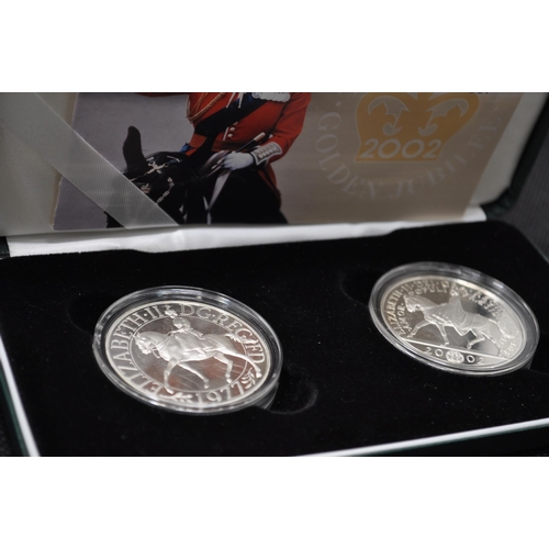 163 - Her Majesty the Queen 2002 Jubilee Silver Crown boxed Set, with literature