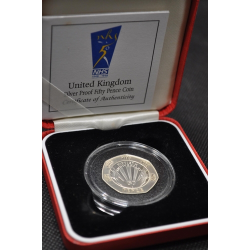 165 - Royal Mint 1998 UK silver proof fifty pence con 25th anniversary EEC with certificate and box togeth... 