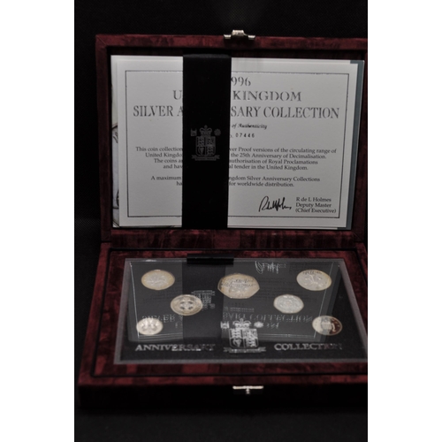 166 - Royal Mint 1996 UK silver anniversary collection with certificate no. 07446. Max 15,000 sets for wor... 