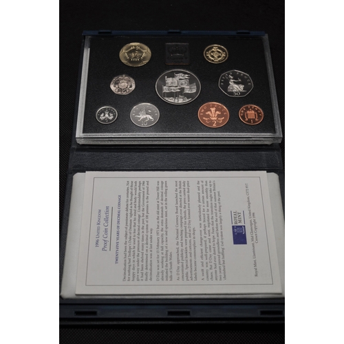 173 - 1996 Royal Mint UK Proof coin collection 25 years of decimal coins with certificate of authenticity