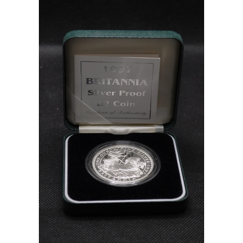 175 - Royal Mint 1997 Britannia Silver Proof £2 coin with Corticate of Authenticity