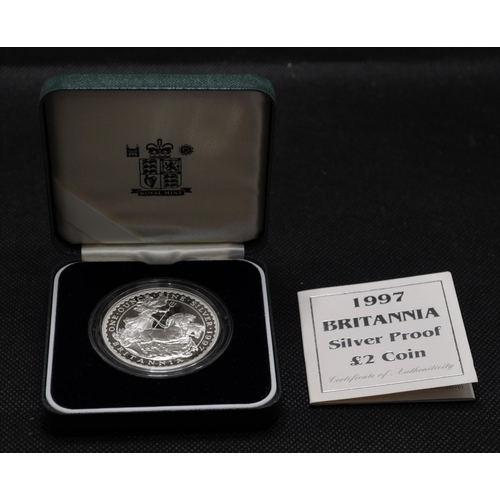 175 - Royal Mint 1997 Britannia Silver Proof £2 coin with Corticate of Authenticity