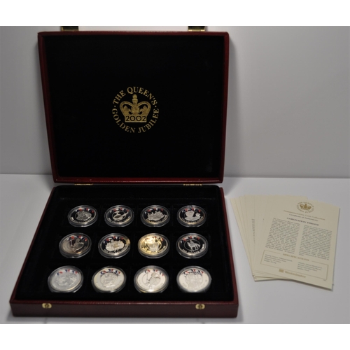 179 - The Queen's Golden Jubilee Commemorative Falkland Islands Coin Collection 2002 by Westminster, part ... 