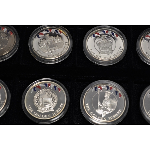 179 - The Queen's Golden Jubilee Commemorative Falkland Islands Coin Collection 2002 by Westminster, part ... 