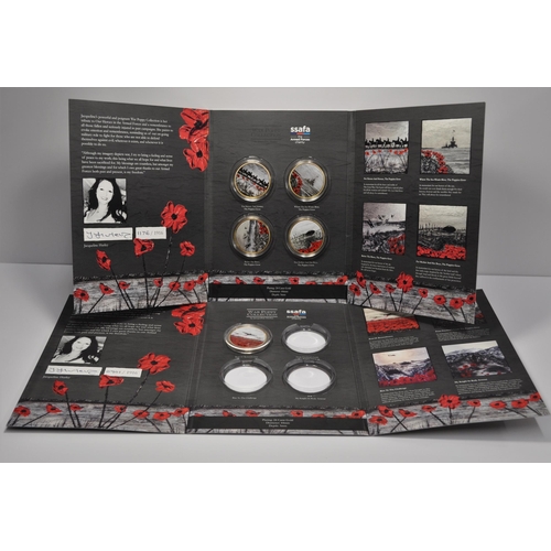 181 - War Poppy Collection by Jacqueline Hurley, with x4 medallions  no.  1176/1916 and 0901/1916 (part se... 