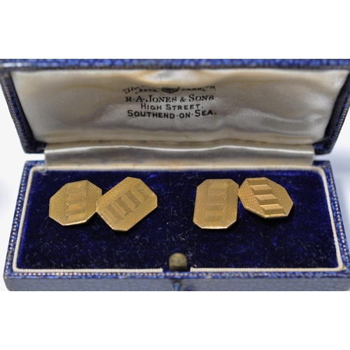 41 - Gentlemen 9ct gold cufflinks hallmarked Birmingham together with a selection of other cufflinks in b... 