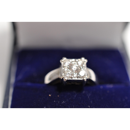 52 - A 14ct white gold diamond ring marked 14K approx. size L, approx. gross weight 5g, approx. 0.40ct