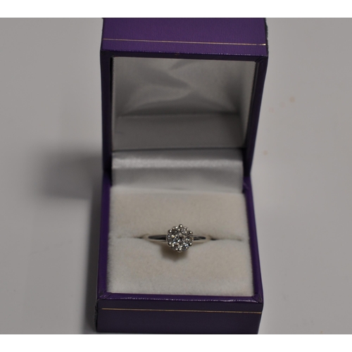 53 - A 18ct white gold diamond ring stamped 750 approx. size K 1/2, approx. gross weight 4g, approx. 0.25... 