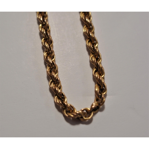 84 - A 9ct yellow gold rope chain stamped 9ct Italy, approx. 18