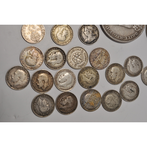 189 - Silver coins consisting x2 1889 Crowns, Victorian, Edwardian and George V 3D and a South African coi... 