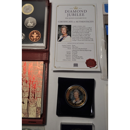 184 - Royal Mint 1997 United Kingdom deluxe proof coin collection with certificate of authenticity togethe... 