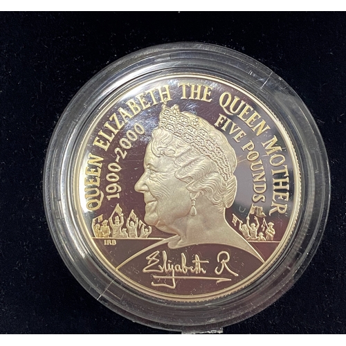 33 - Royal Mint Queen Mother Piedfort silver proof centenary crown (£5 denomination) in original box with... 