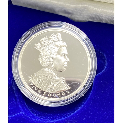 34 - Royal Mint 2002 UK coin £5 / Crown, silver proof Golden Jubilee in original box with  booklet confir... 