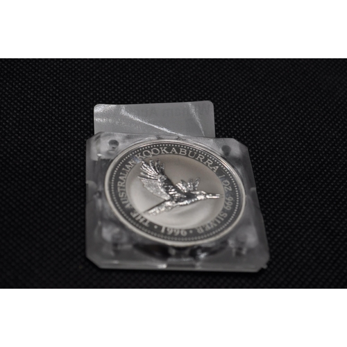 181 - Silver 1 Dollar Coin The Australian Kookaburra 1 oz.999 silver coin in capsule, together with Silver... 