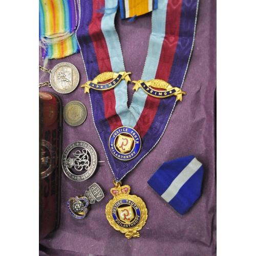 112 - WW1 and WW2 medals including war defence medal attributed 