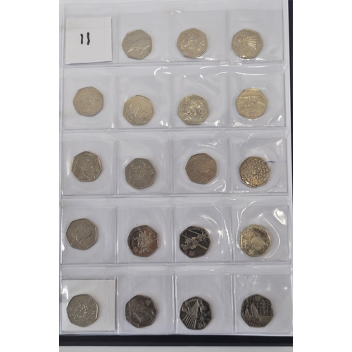 136 - A collection of 50 pence piece coins (x47), of varying themes