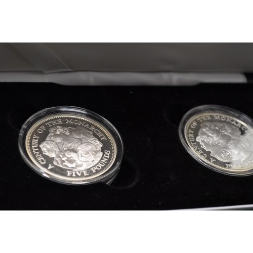 160 - Royal Mint Bailiwick of Guernsey Centuries of the Monarchy 2000 and 2001 silver proof two coin set l... 