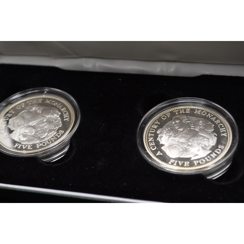 160 - Royal Mint Bailiwick of Guernsey Centuries of the Monarchy 2000 and 2001 silver proof two coin set l... 