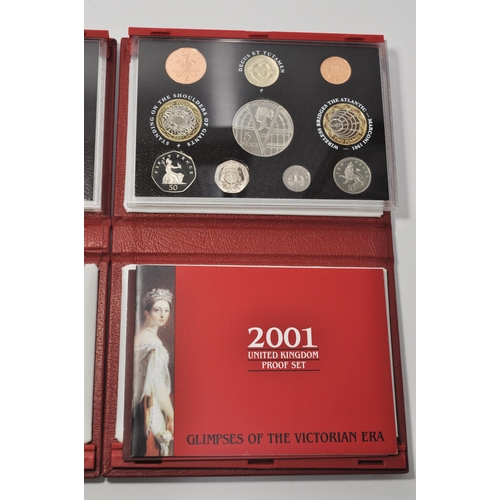 163 - Royal Mint 2001, 2002, 2003 UK Proof collections, x 3 in total