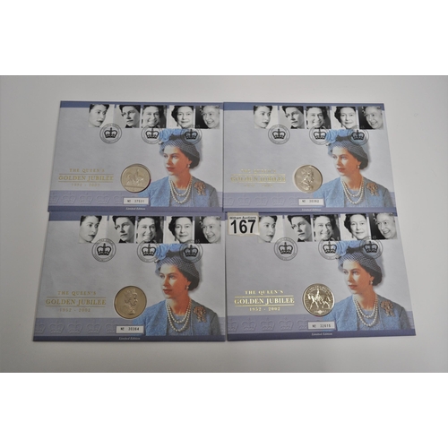 167 - Royal Mint, Royal Mail bundle consisting; The Queen's Golden Jubilee Philatelic Numismatic cover (£5... 