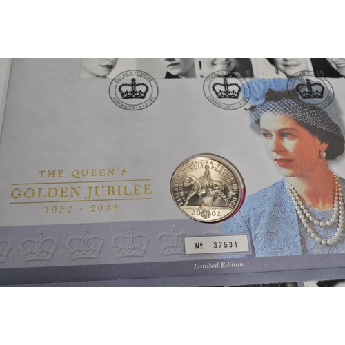 167 - Royal Mint, Royal Mail bundle consisting; The Queen's Golden Jubilee Philatelic Numismatic cover (£5... 