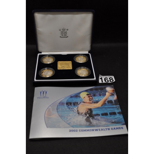 168 - Royal Mint 2002 Manchester Commonwealth Games, Limited Edition cased set of 4 UK silver proof £2 coi... 