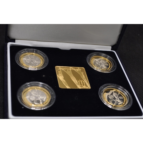 168 - Royal Mint 2002 Manchester Commonwealth Games, Limited Edition cased set of 4 UK silver proof £2 coi... 