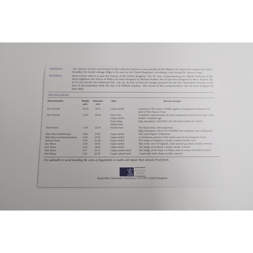 173 - 1996 Royal Mint UK Proof coin collection 25 years of decimal coins with certificate of authenticity ... 