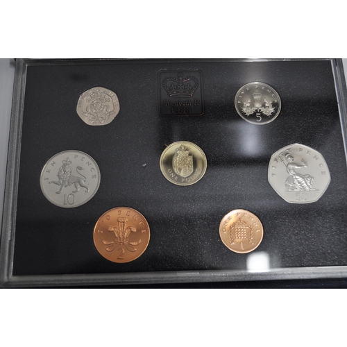 175 - 1988 UK proof coin collection containing x7 coins with box and certificate, Windsor Mint Portraits o... 