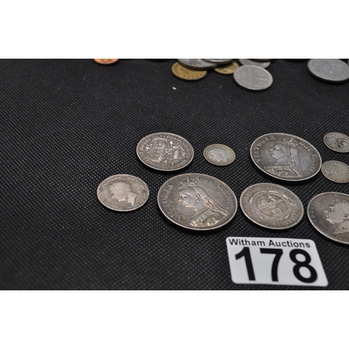 178 - Silver coinage consisting Victorian Crowns, Victorian, George V & Edward VII 3D coins, Australian 3 ... 