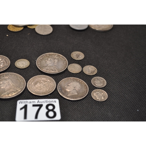 178 - Silver coinage consisting Victorian Crowns, Victorian, George V & Edward VII 3D coins, Australian 3 ... 