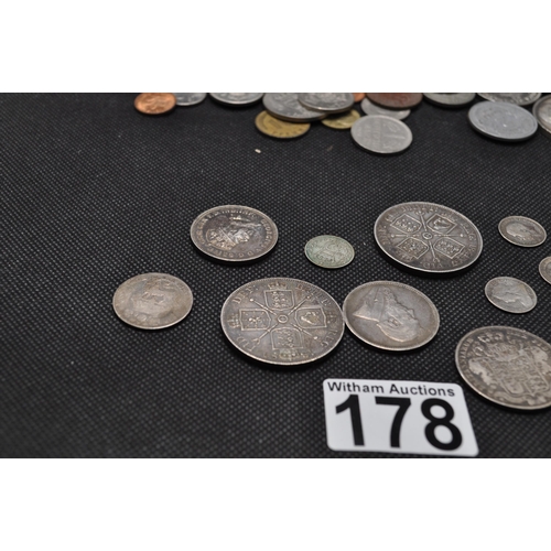 178 - Silver coinage consisting Victorian Crowns, Victorian, George V & Edward VII 3D coins, Australian 3 ... 