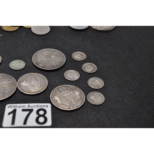 178 - Silver coinage consisting Victorian Crowns, Victorian, George V & Edward VII 3D coins, Australian 3 ... 