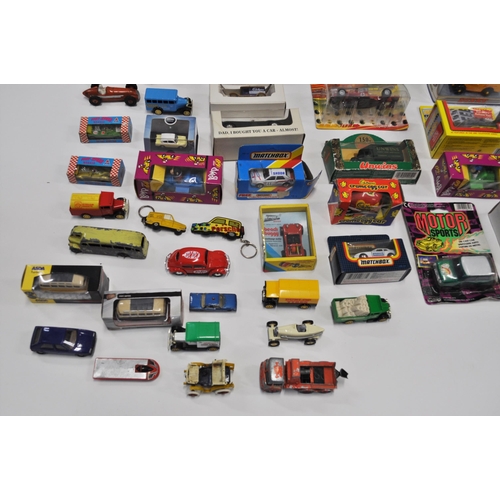 18 - A Large quantity of diecast model vehicles including Dinky, Matchbox, Oxford, Lesley and Corgi, in o... 