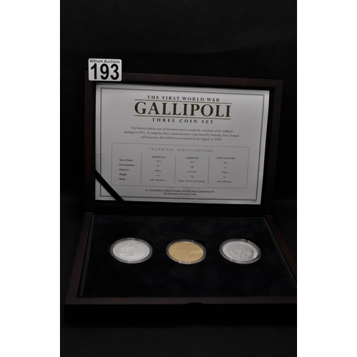 193 - Westminster limited edition coin set - The First World War Gallipoli Three coin set with certificate... 