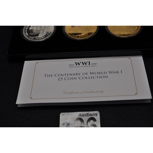 196 - Jubilee Mint 2004 WWI Centenary of World World War I £5 coin collection with certificate