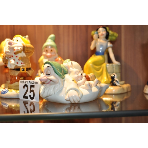 25 - Walt Disney Showcase ceramic figures - Snow White Fairest One of All,   the Seven Dwarfs and Take th... 