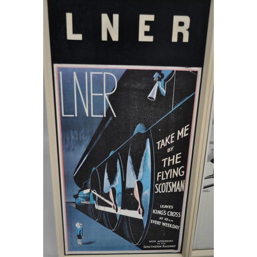 43 - Reproduction LNER Railway Silver Jubilee poster with the Flying Scotsman railway poster (40