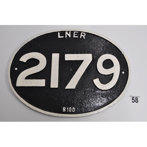 58 - x2 LNER cast iron train wagon plates