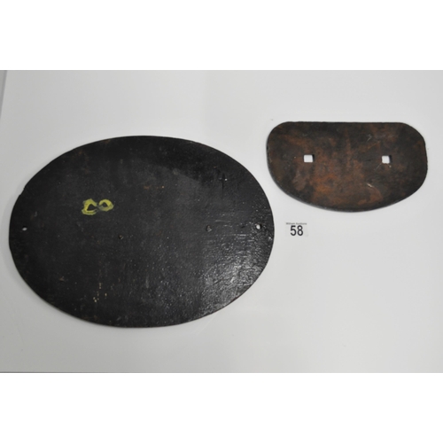 58 - x2 LNER cast iron train wagon plates