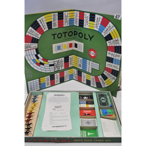 67 - Vintage board games - Waddington Totopoly with metal figures, Waddington's Scoop and The Game of Wem... 