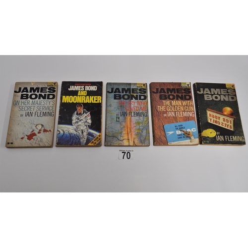 70 - A quantity of 1950s/60s Pan Books featuring James Bond including one first edition James Bond and Mo... 