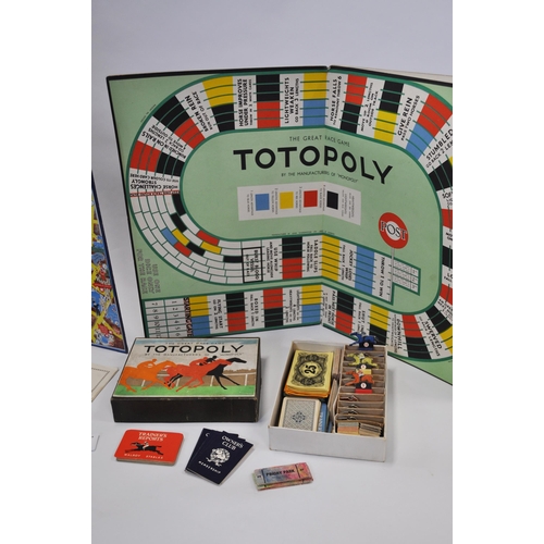 74 - x2 vintage board games - Totopoly with original board and accessories, Taxi game with board and acce... 