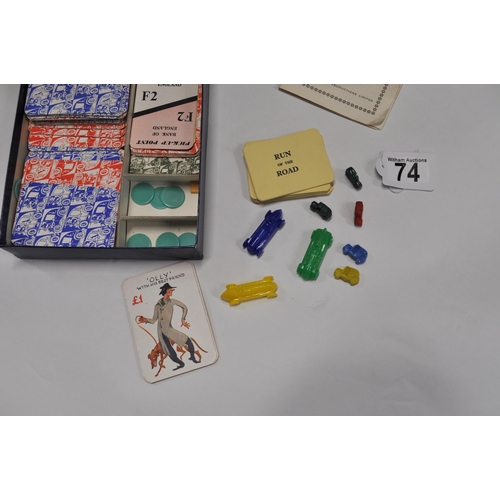 74 - x2 vintage board games - Totopoly with original board and accessories, Taxi game with board and acce... 